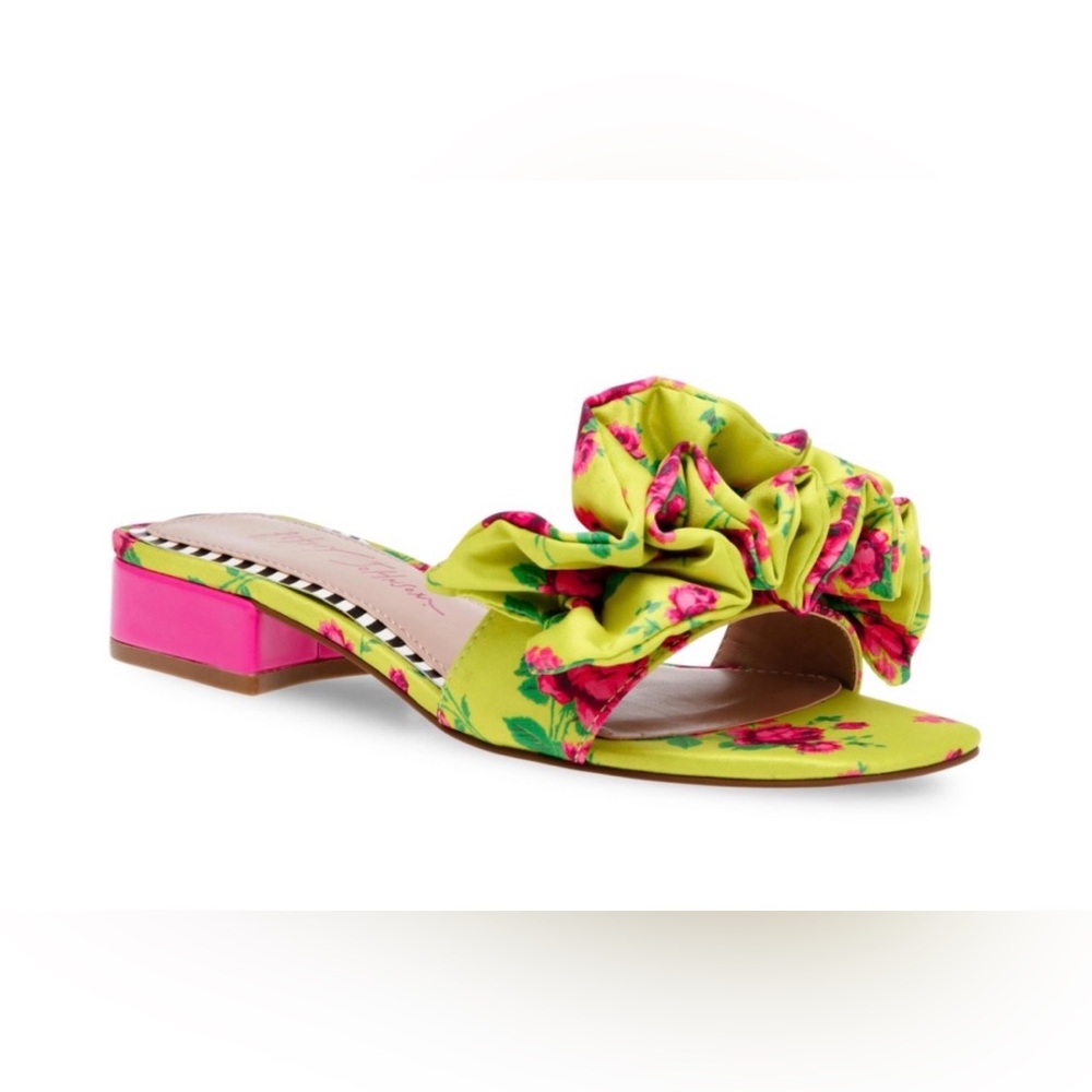 Betsey Johnson Floral Sandals in Pink and Yellow